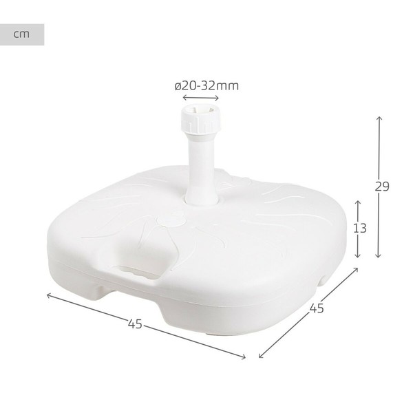 Основание для пляжного зонта Aktive Белый Ø 32 mm Ø 20 mm 45 x 29 x 45 cm (5 штук)