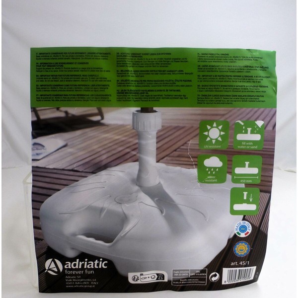 Base for beach umbrella Aktive White Ø 32 mm Ø 20 mm 45 x 29 x 45 cm (5 Units)