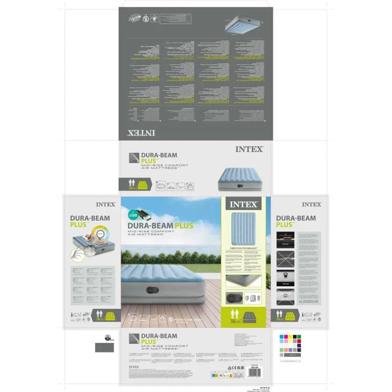 Pripučiamas čiužinys Intex Comfort Queen 152 x 36 x 203 cm 2 vnt.
