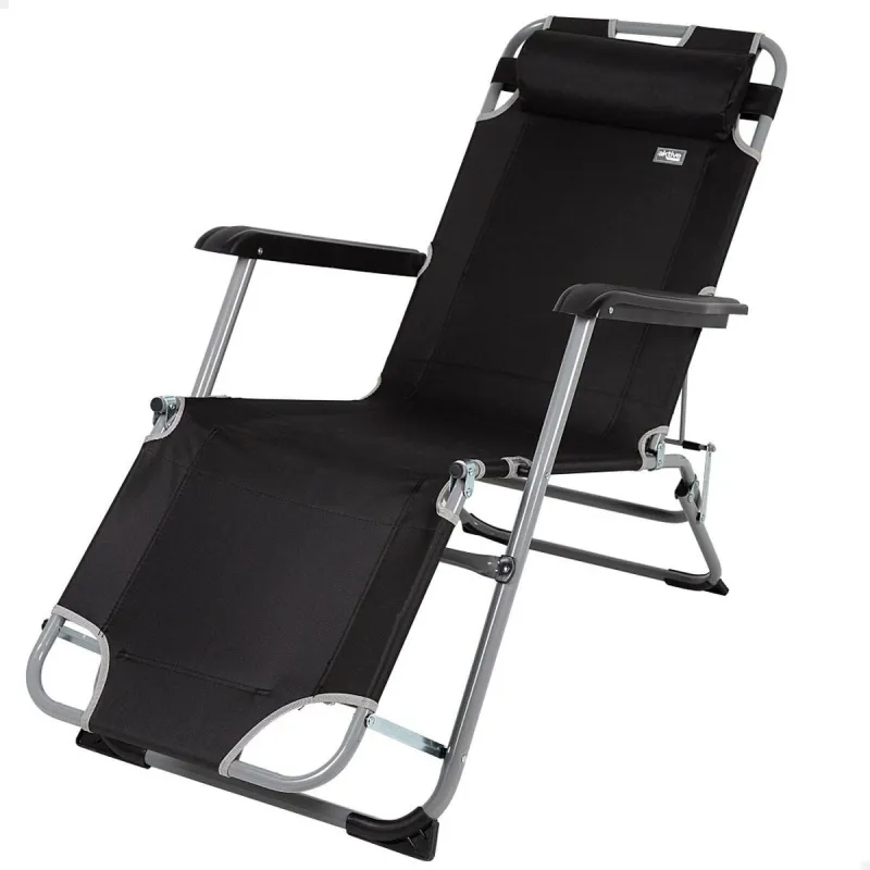 Sun-lounger Aktive Black 153 x 33 x 47 cm