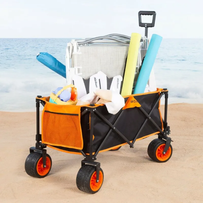 Daudzfunkcionāls Grozs Aktive Oranžs Poliesters PVC Tērauds 86 x 108 x 44 cm Locīšana Pludmale