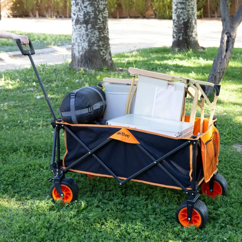 Daudzfunkcionāls Grozs Aktive Oranžs Poliesters PVC Tērauds 86 x 108 x 44 cm Locīšana Pludmale