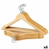 Set of Clothes Hangers Max Home Natural Wood Steel 44,5 x 23 x 1 cm 10 Pieces (6 Units)
