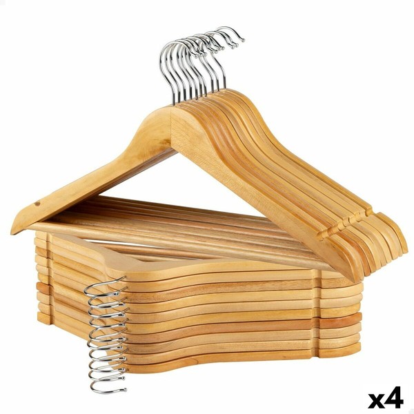 Vaatehengarisetti Max Home Luonnollinen Puu Teräs 44,5 x 23 x 1 cm 20 Kappaletta (4 osaa)
