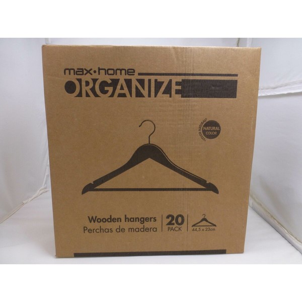 Vaatehengarisetti Max Home Luonnollinen Puu Teräs 44,5 x 23 x 1 cm 20 Kappaletta (4 osaa)