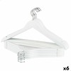 Drabužių pakabų rinkinys Max Home Balta Medžio Plienas 44,5 x 23 x 1 cm 10 Dalys (6 vnt.)