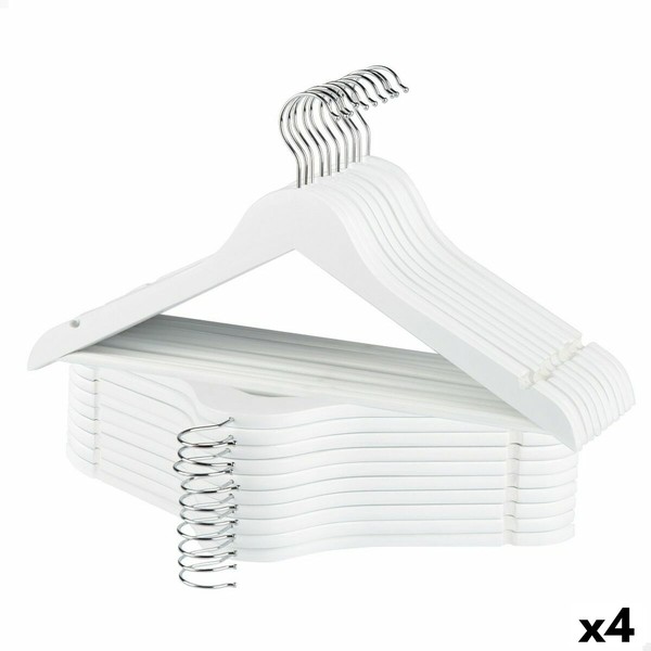 Drabužių pakabų rinkinys Max Home Balta Medžio Plienas 44,5 x 23 x 1 cm 20 Dalys (4 vnt.)