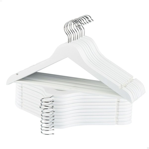 Drabužių pakabų rinkinys Max Home Balta Medžio Plienas 44,5 x 23 x 1 cm 20 Dalys (4 vnt.)