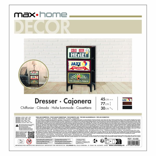 Komoda Max Home Vintage 45 x 77 x 30 cm