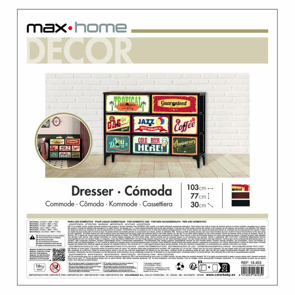 Kumode Max Home Vintage 103 x 77 x 30 cm