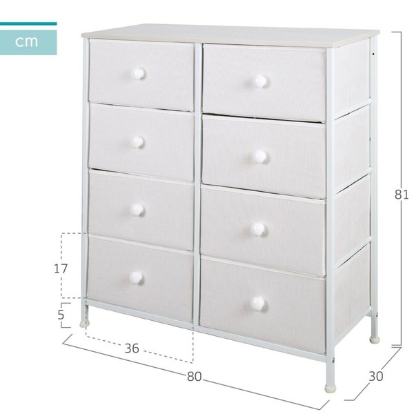 Kumode Max Home Balts 80 x 81 x 30 cm