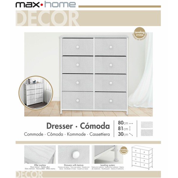 Kumode Max Home Balts 80 x 81 x 30 cm