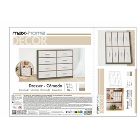 Kumode Max Home Balts Pelēks Moderns 114 x 92 x 30 cm