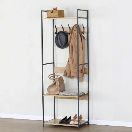 Takkiteline hylylllä Max Home Teräs Melamiini lastulevy Minimalistinen 60 x 175 x 40 cm