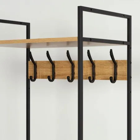Takkiteline hylylllä Max Home Teräs Melamiini lastulevy Minimalistinen 60 x 175 x 40 cm