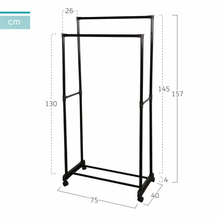 Coat rack Max Home Steel Plastic 75 x 157 x 40 cm (4 Units)