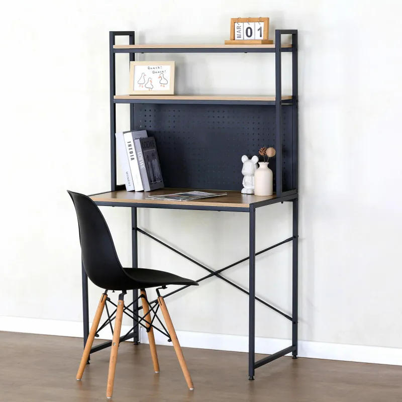 Galda ar plauktiem Max Home Tērauds Melamīna skaidu plātnes 84 x 148 x 50 cm