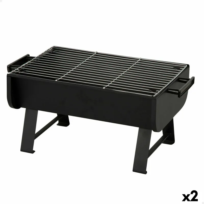 Портативный барбекю Aktive Сталь 45 x 25 x 30 cm Чёрный (2 штук)