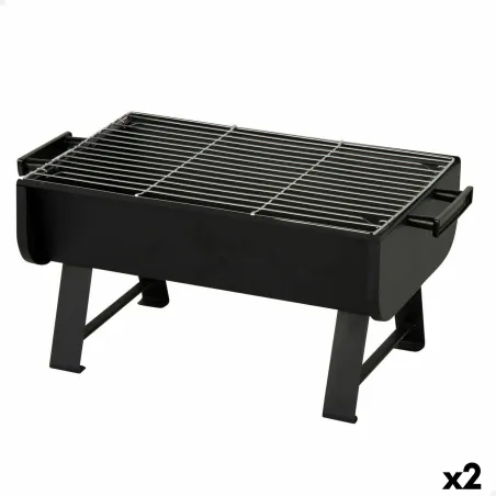 Портативный барбекю Aktive Сталь 45 x 25 x 30 cm Чёрный (2 штук)