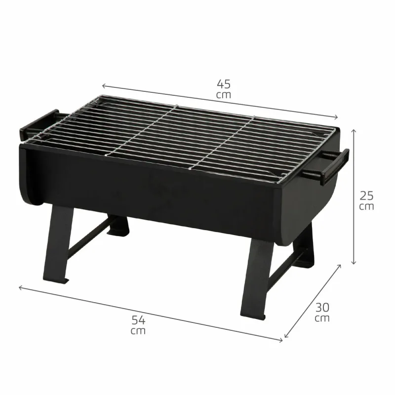 Nešiojamasis Barbekiu Aktive Plienas 45 x 25 x 30 cm Juoda (2 vnt.)