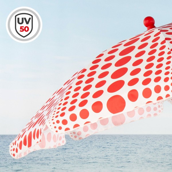 Beach parasol Aktive Red 200 x 205 x 200 cm (6 Units)