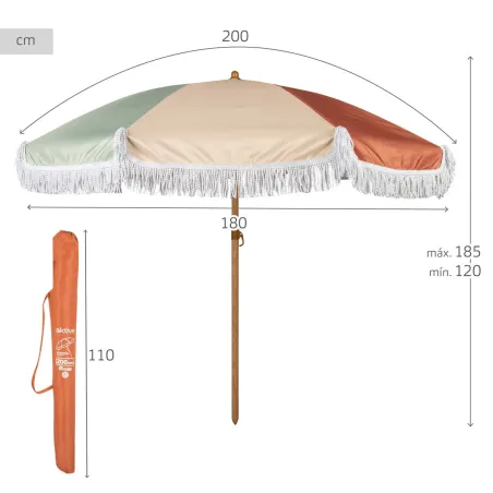 Paplūdimio skėtis Aktive Ø 200 cm 200 x 185 x 200 cm (4 vnt.)