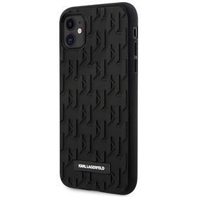 Karl Lagerfeld Monogram 3D Pattern - Case for iPhone 11 (Black)