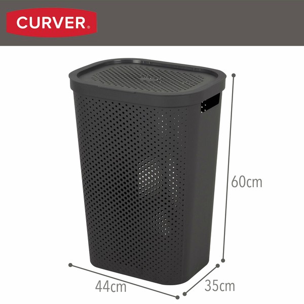 Laundry basket Curver INFINITY Grey Plastic 60 L 44 x 60 x 35 cm (6 Units)