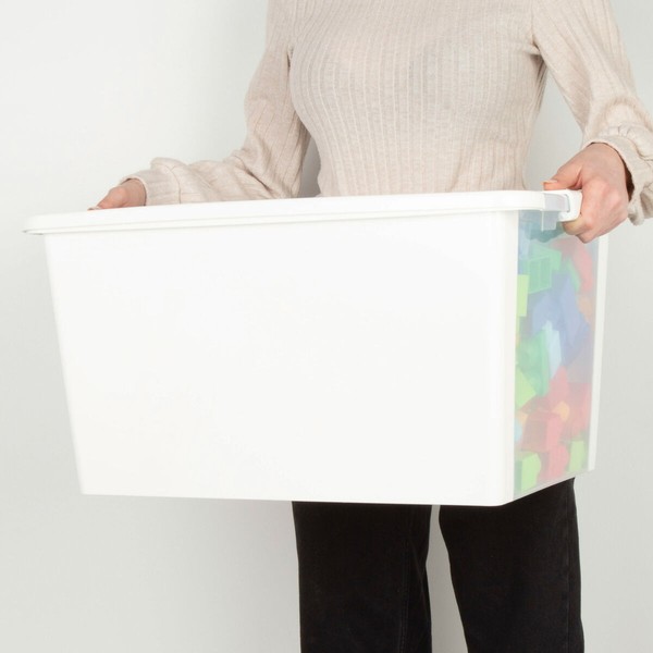 Säilytyslaatikko kannella Curver Valkoinen Muovinen 40 L 55 x 28 x 35 cm (5 osaa)