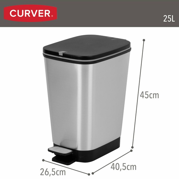 Waste bin Curver Grey Plastic 25 L (4 Units)