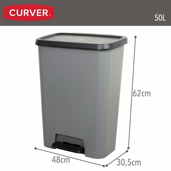 Jäteastia Curver Tumman harmaa Muovinen 50 L (5 osaa)