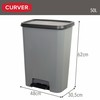 Waste bin Curver Dark grey Plastic 50 L (5 Units)