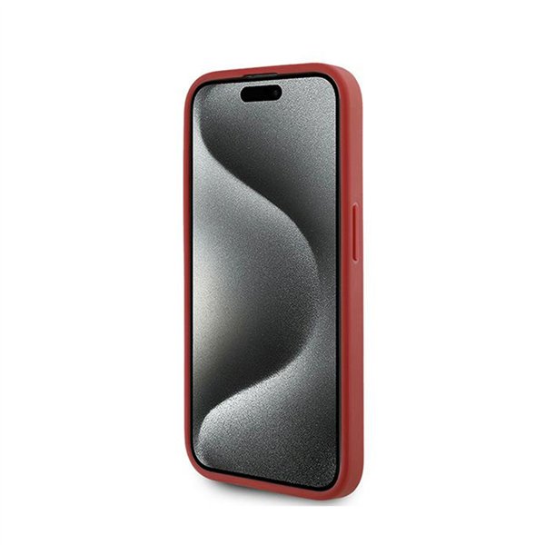Karl Lagerfeld Diagonal Quilted Script - Case for iPhone 15 Pro Max (Red)