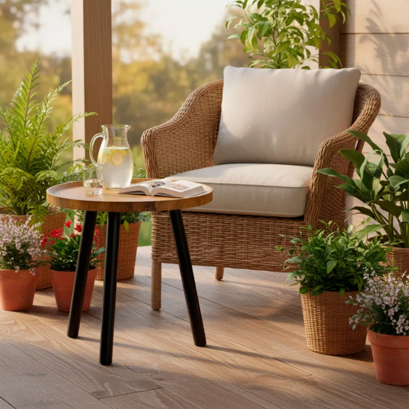 Side table Max Home Black 38 x 37 x 38 cm (4 Units)