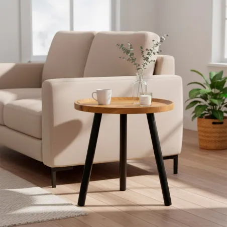 Side table Max Home Black 38 x 37 x 38 cm (4 Units)