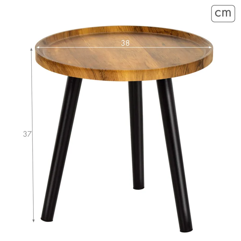Side table Max Home Black 38 x 37 x 38 cm (4 Units)
