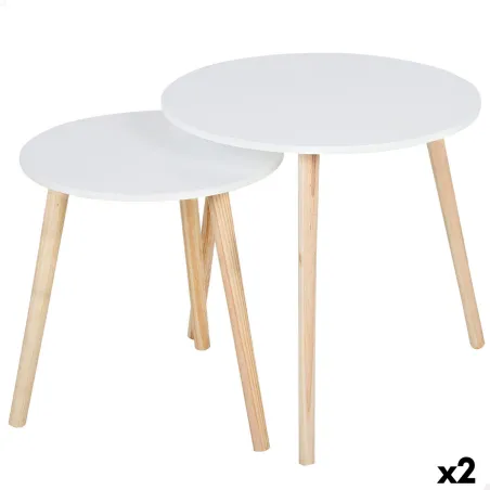 Набор из двух столиков Max Home Белый 50 x 50 x 50 cm (2 штук)