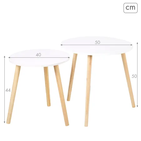Набор из двух столиков Max Home Белый 50 x 50 x 50 cm (2 штук)