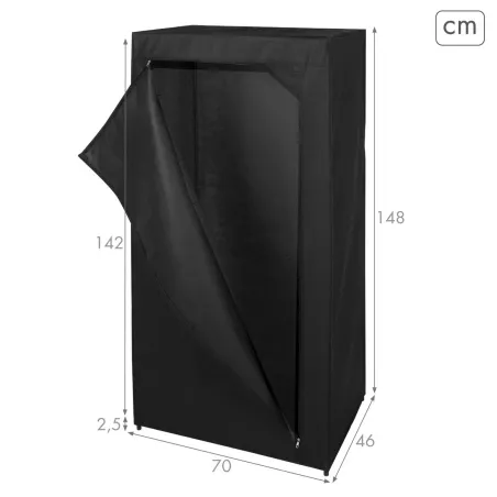 Clothes and Shoe Organiser Max Home Black 70 X 148 X 46 CM 4 Units