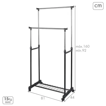 Mēteļu plaukts Max Home Metāls (2 gb.)