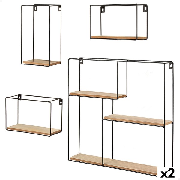 Shelves Max Home Iron MDF Wood (2 Units)