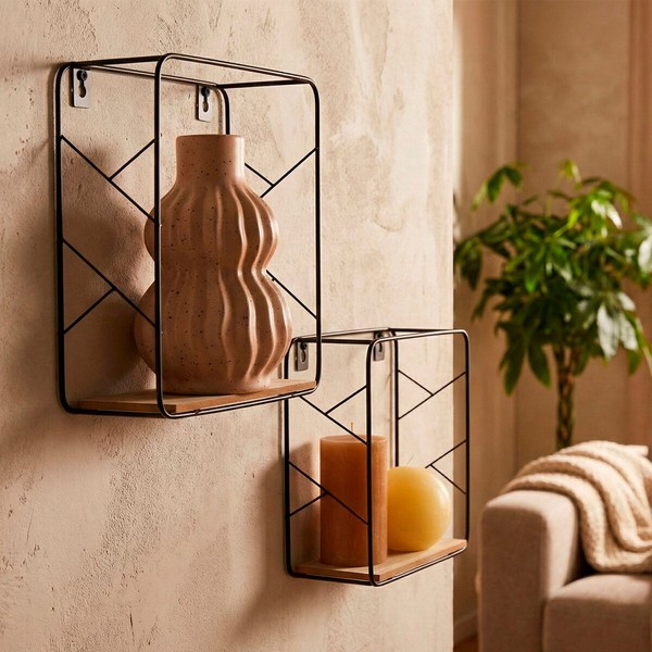 Shelves Max Home Iron MDF Wood 25 x 25 x 10 cm (6 Units)