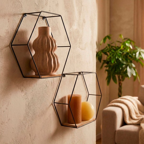 Shelves Max Home Iron MDF Wood 29 X 26 X 10 CM (6 Units)