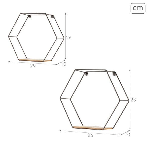 Shelves Max Home Iron MDF Wood 29 X 26 X 10 CM (6 Units)