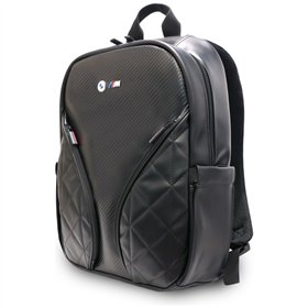 BMW Carbon Pockets & Metal Logo - 16" Notebook Backpack (Black)
