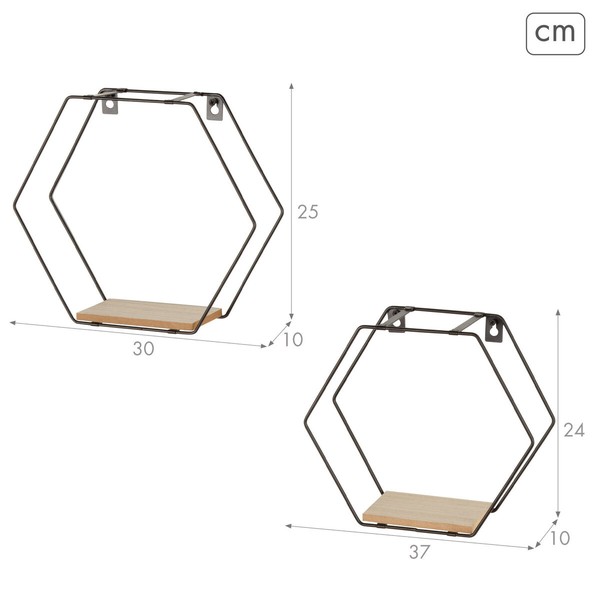 Shelves Max Home Iron MDF Wood 30 X 27 X 10 CM (6 Units)