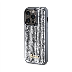 Guess Sequin Script Metal - iPhone 14 Pro Max Case (Silver)