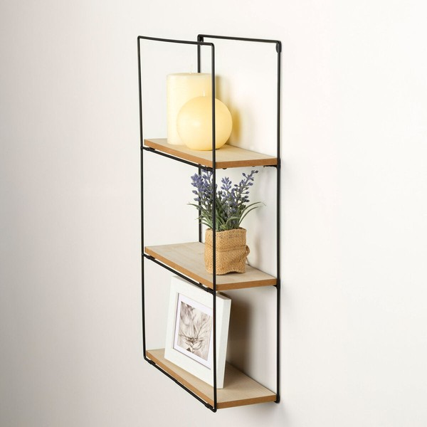 Shelves Max Home Iron MDF Wood 30 x 50 x 10 cm (4 Units)
