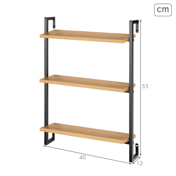 Hyllyt Max Home Rauta Puu MDF 40 X 55 X 12 cm (4 osaa)