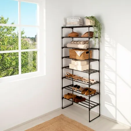 Shelves Max Home Black Metal Plastic 67 X 160 X 30 CM (2 Units)